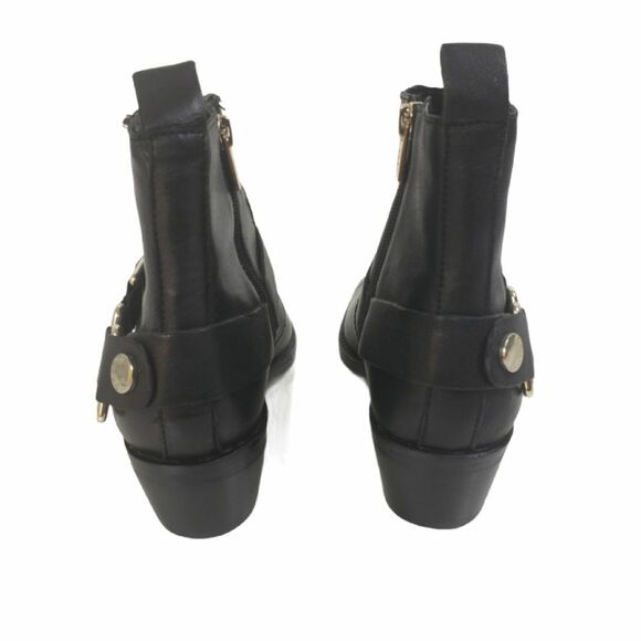 DKNY Boots Womens 5.5 M Black Mina Western Bootie Leather Almond Toe Ankle - Picture 3 of 6